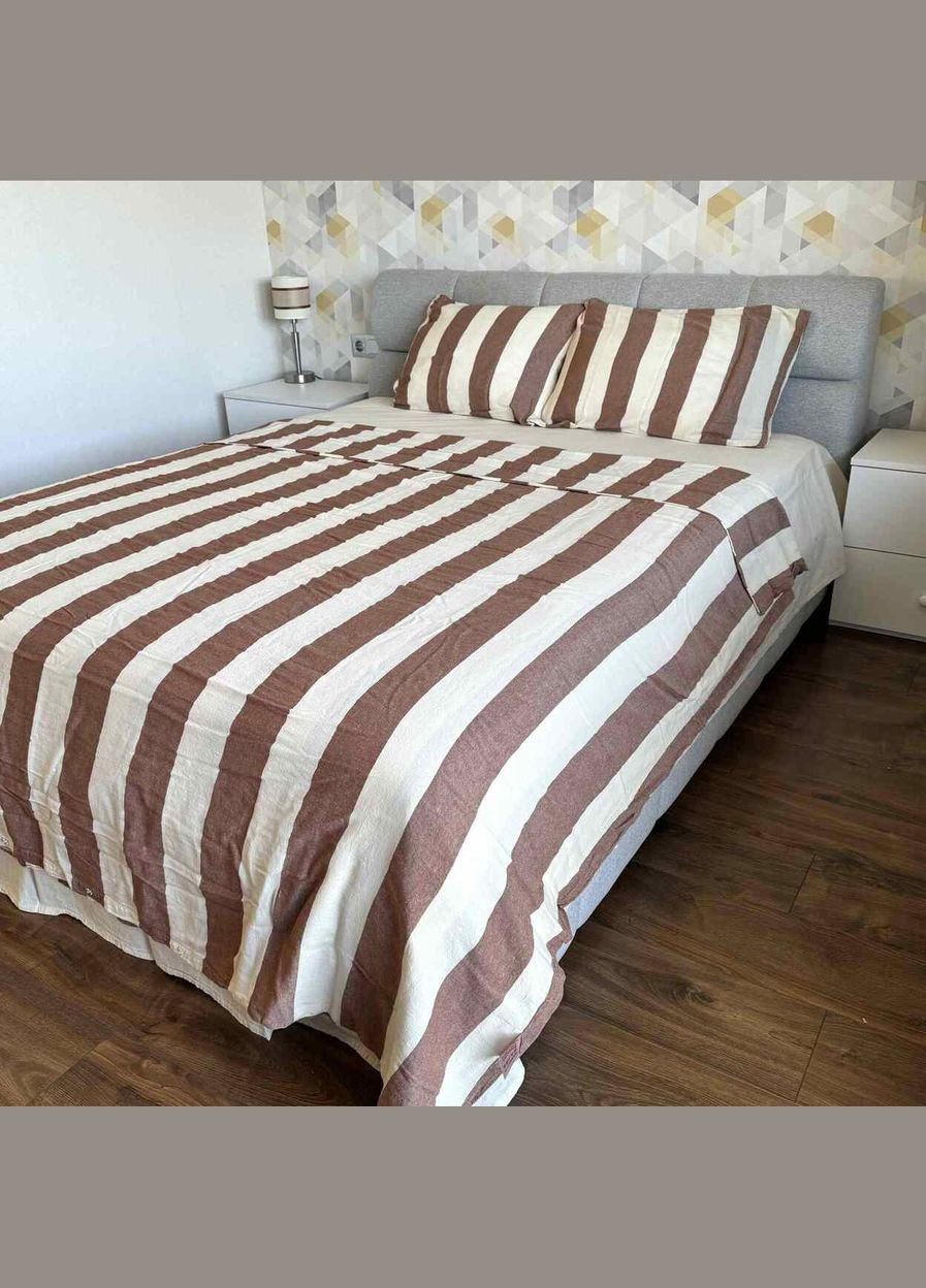 Комплект постельного белья двуспальный евро Вареный хлопок Ранфорс Epaisse Brown VB9 Ananasko (316505218)