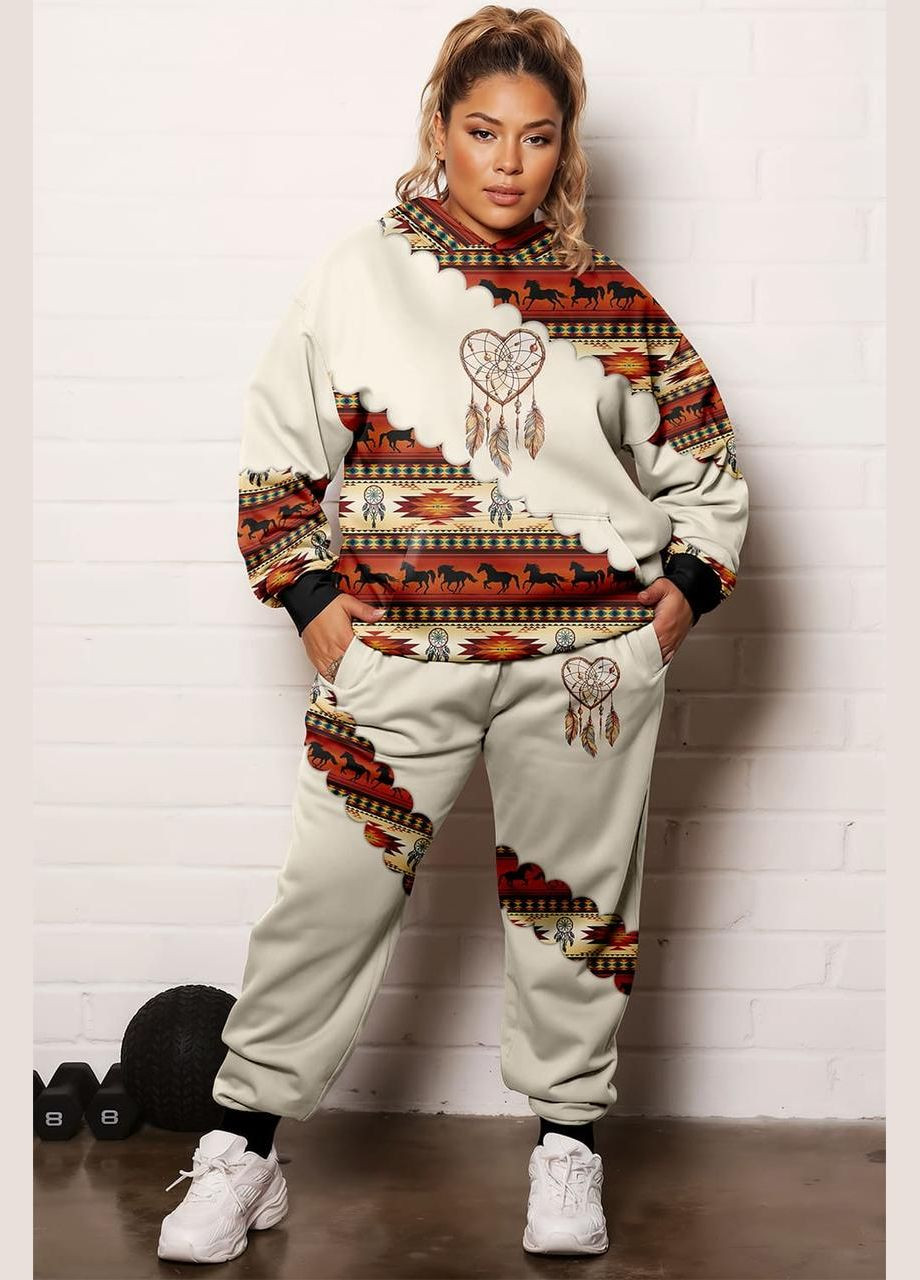 Жіночий спортивний костюм двійка батал ацтек Яскраво (323652208)