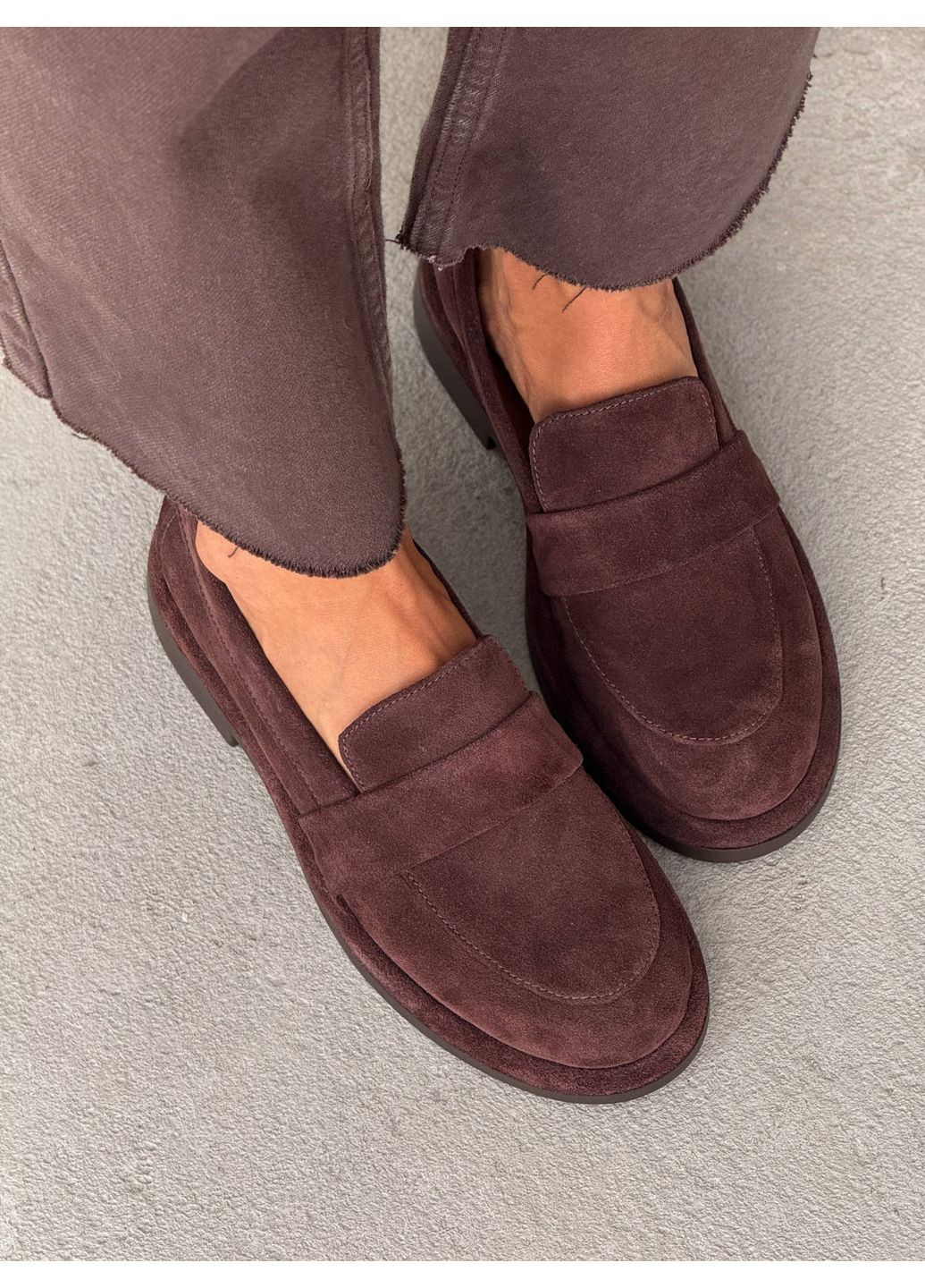 No Brand Лоферы женские NikArt 11698 (шоколадная, натуральная замша, Украина) коричневый з, — (356455383)