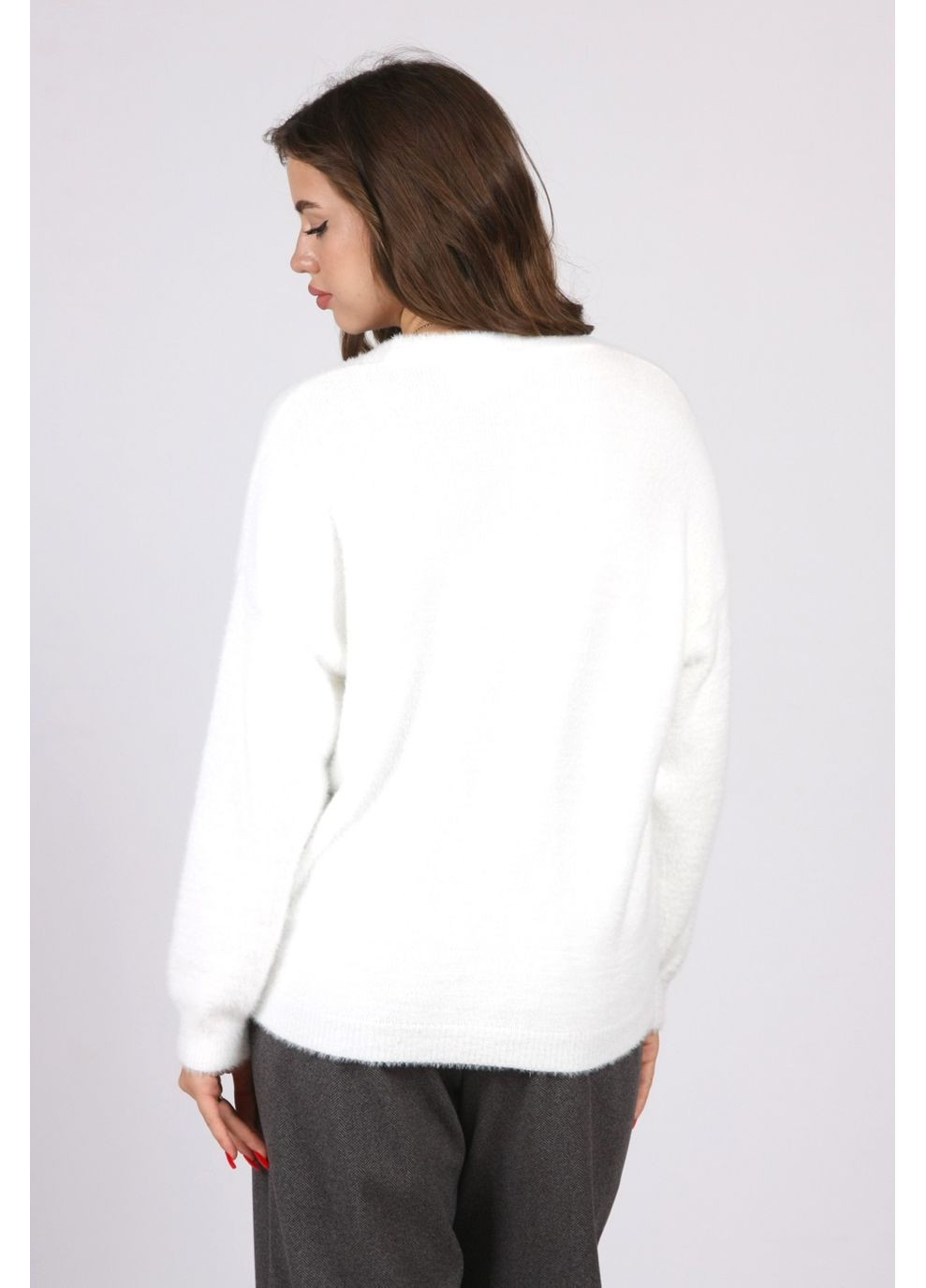 Синий демисезонный жакет кардиган женский 9973 вязка белый Актуаль