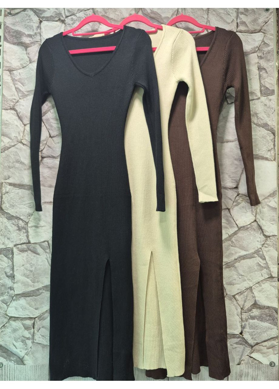 Молочное 💃 платье с разрезом Luna