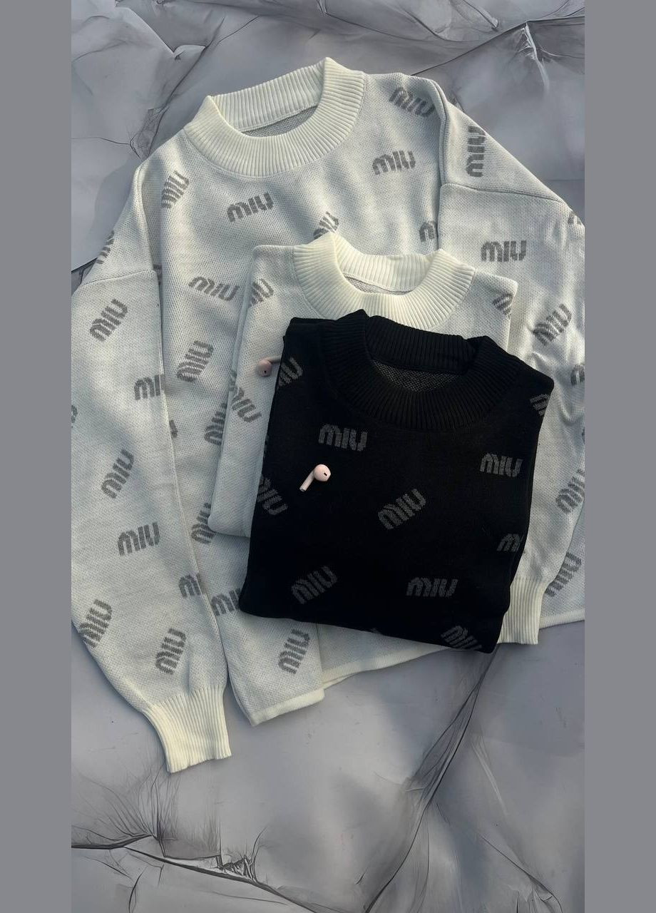 Білий стильний жіночий светр «miu miu»🖤 Issa