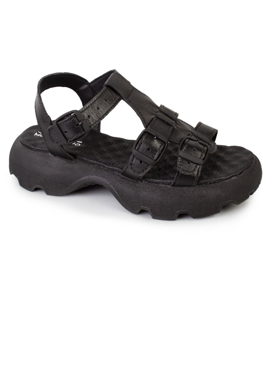 Черные босоножки женские бренда 8301702_(1) ModaMilano на кнопках