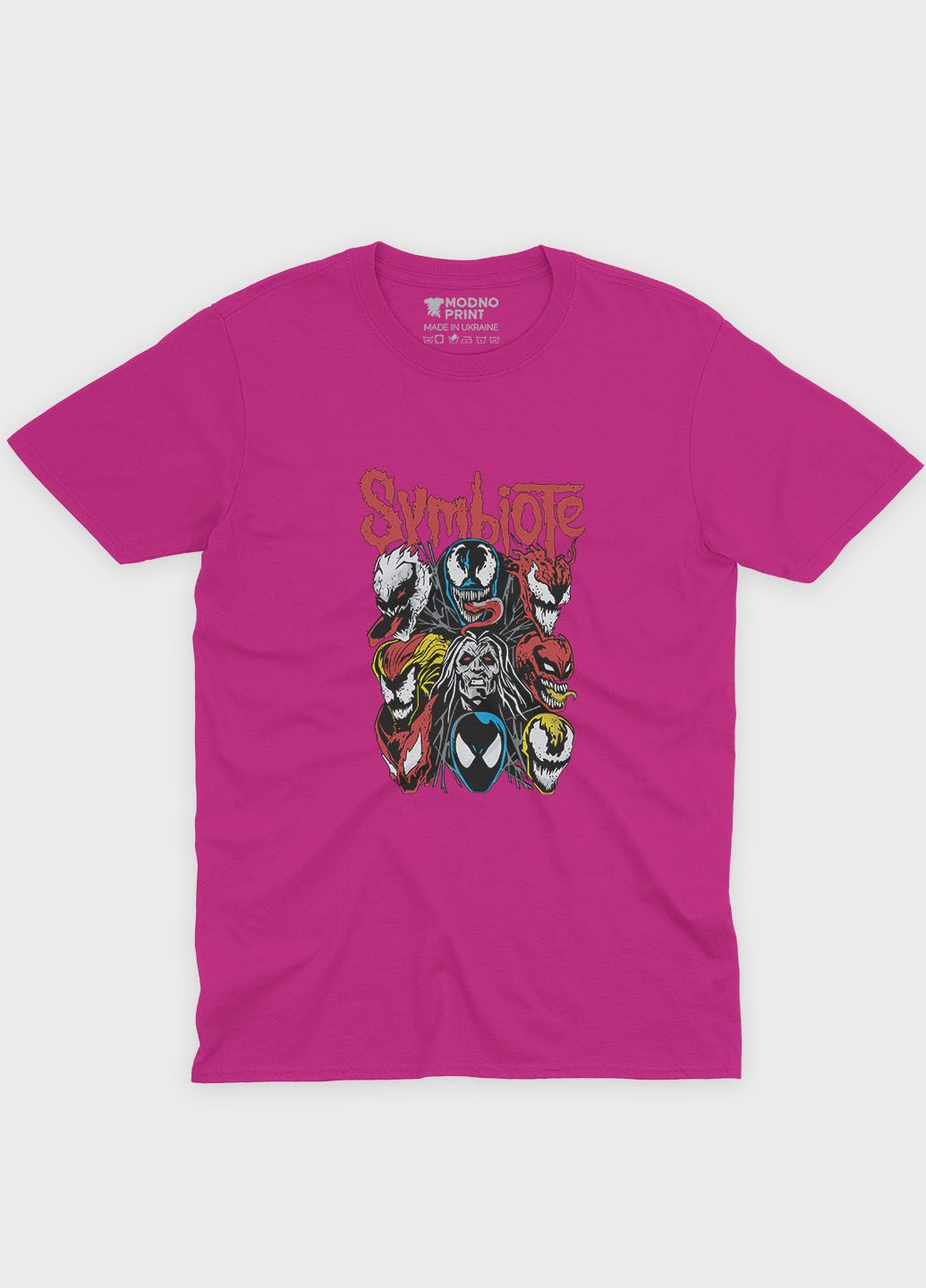 Розовая демисезонная футболка для мальчика с принтом супервора - веном (ts001-1-fuxj-006-013-025-b) Modno
