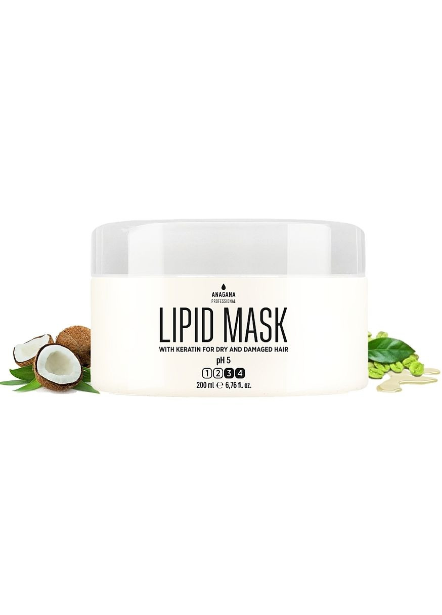 Маска "Ліпідна" з кератином для сухого та пошкодженого волосся Lipid Mask 200ml (1411726-23391050) ANAGANA (368885638)