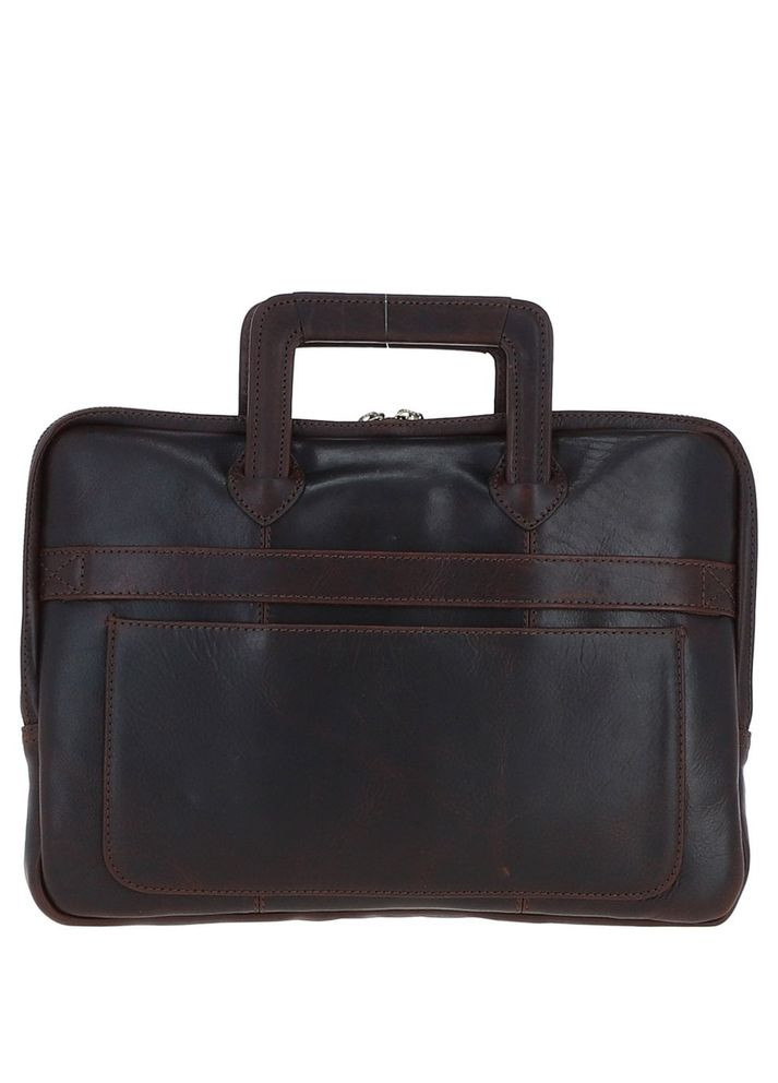 Сумка портфель для чоловіків з натуральної шкіри для документів А4 з відділенням для ноутбука Темно-коричневий 40613 Ashwood (361409831)