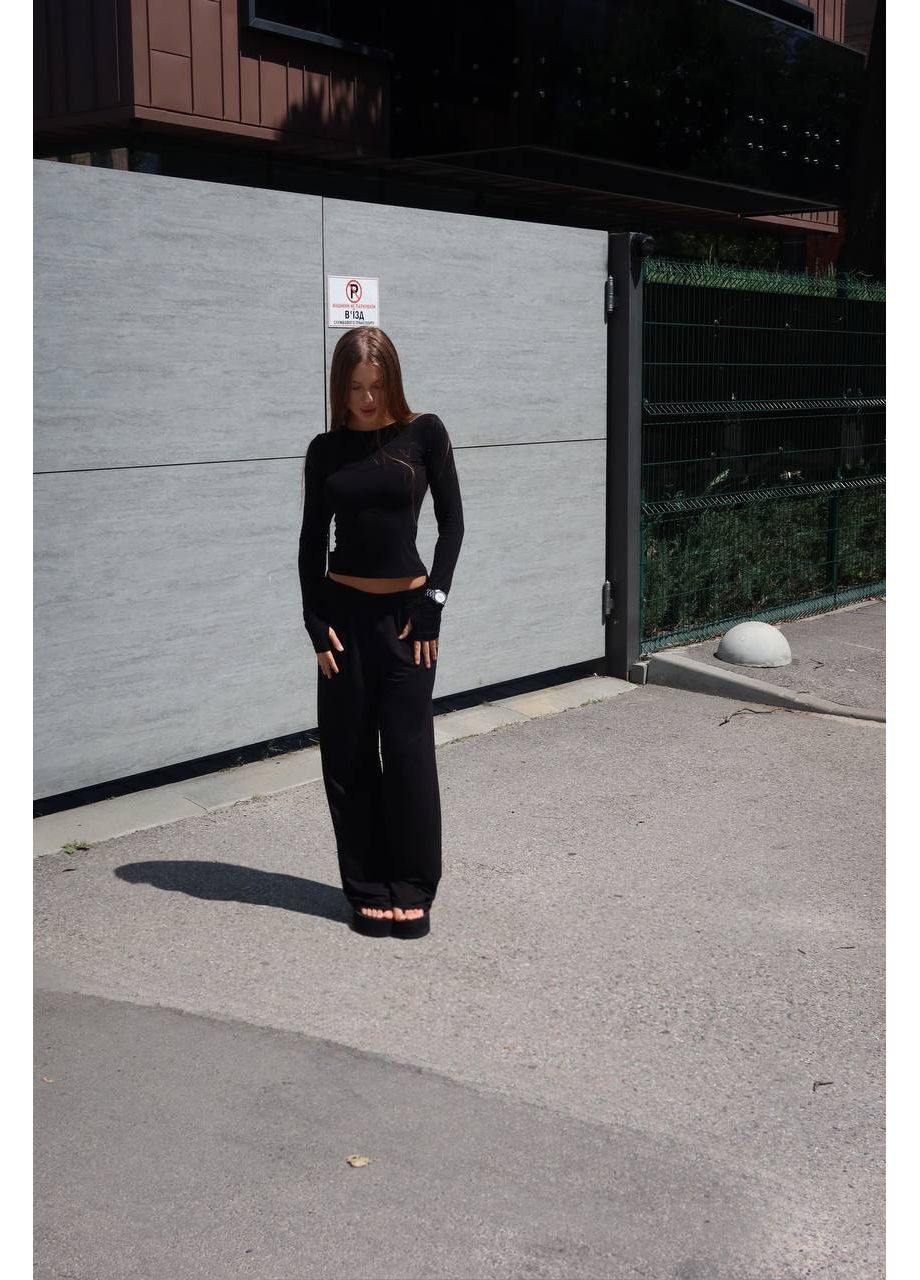 Трендовый женский костюм из натуральной вискозы (лонгслив + штаны) queensleep_7km 1581 (350199198)