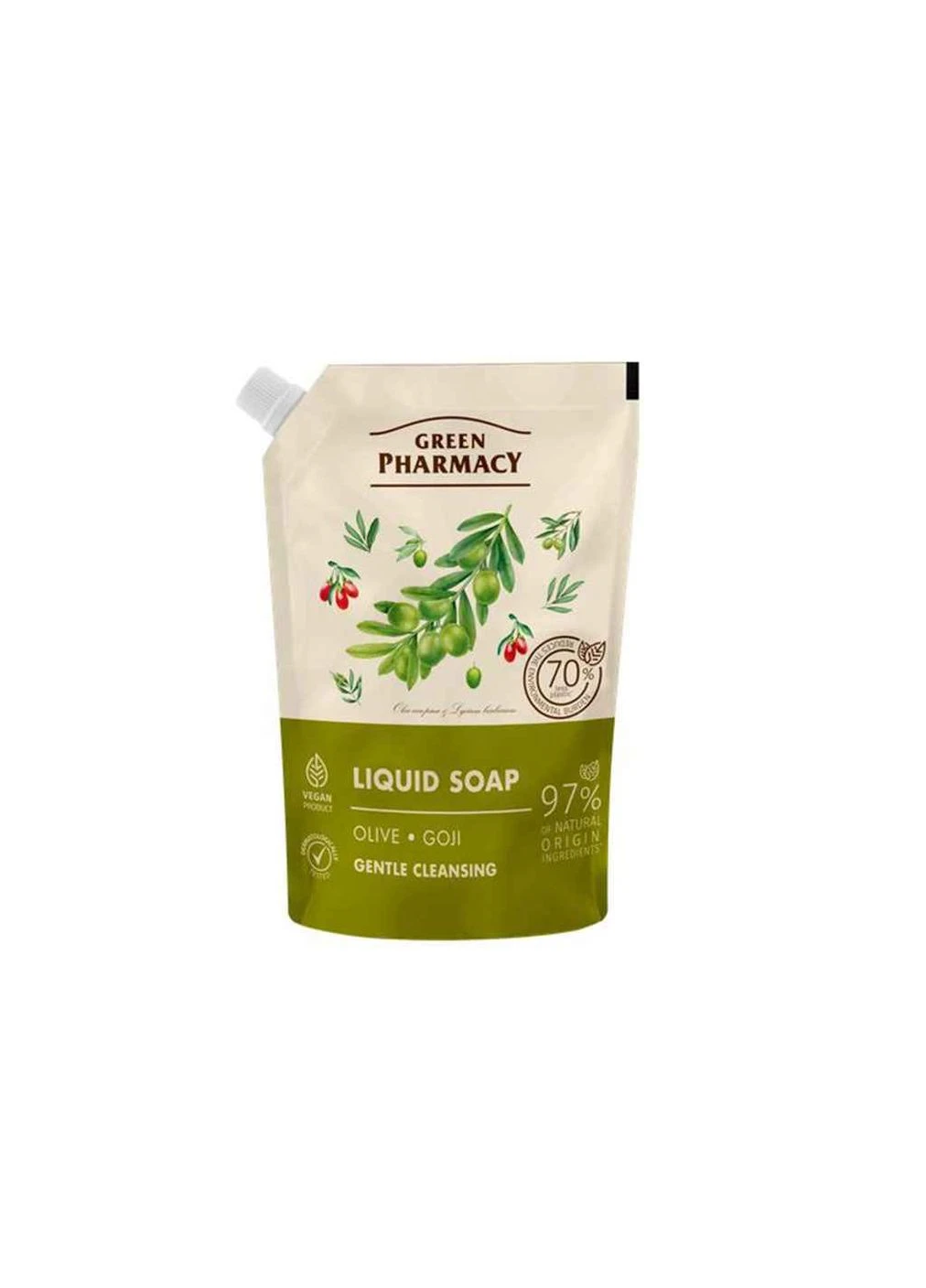 Мыло жидкое дой-пак 460мл «Оливка и годжи» ТМ GREEN PHARMACY No Brand (387333498)