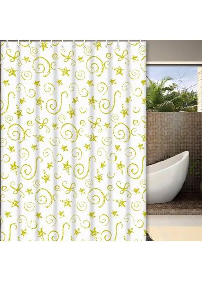 Шторка для ванної і душа F8808, поліетилен, 180 x180 см, жовтий Frap (371881756)