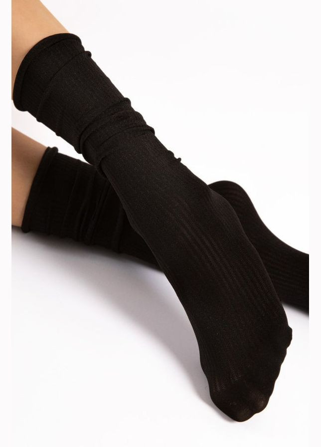Удлиненные носки в полоску Fiore cool milk g1169 black (292301152)