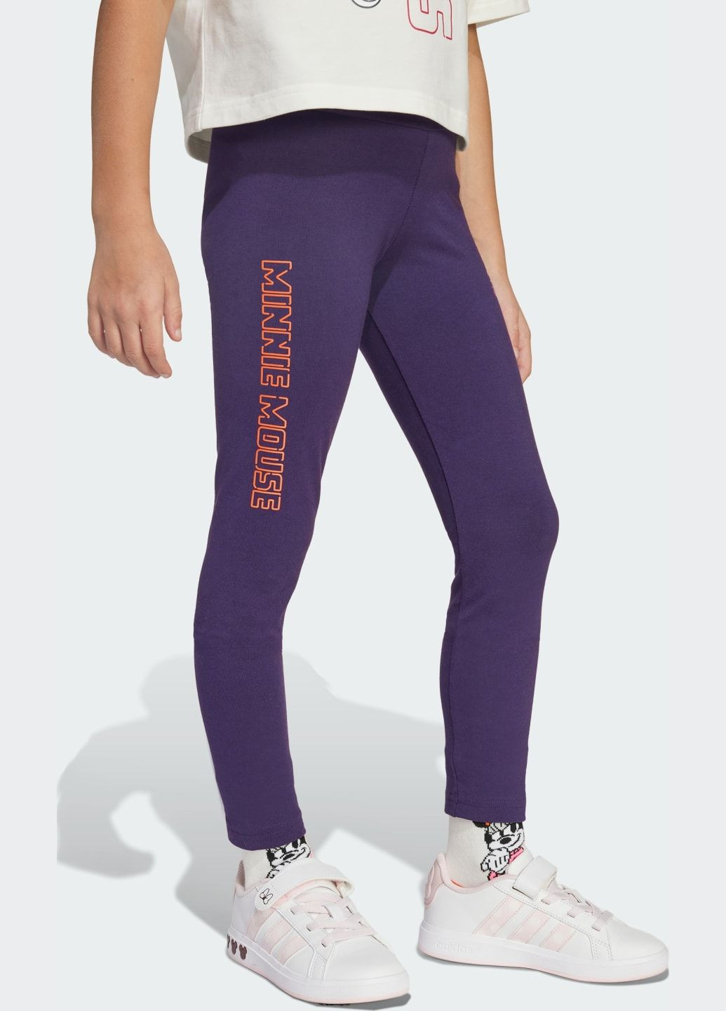 Фиолетовые демисезонные леггинсы disney minnie mouse kids adidas
