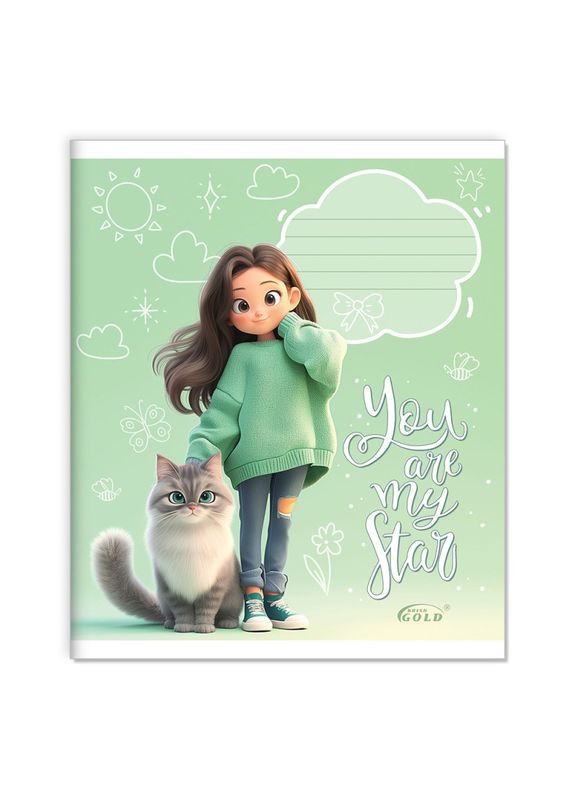 Тетрадь 12 листов клетка " " / Маленькая стильняшка Бріск (342417984)