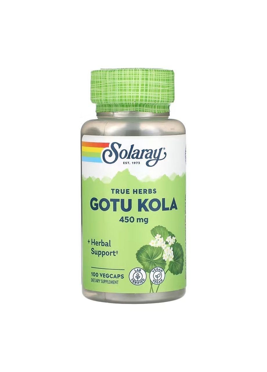 Gotu Kola Aerial 450mg - 100 vcaps Solaray (369400604)