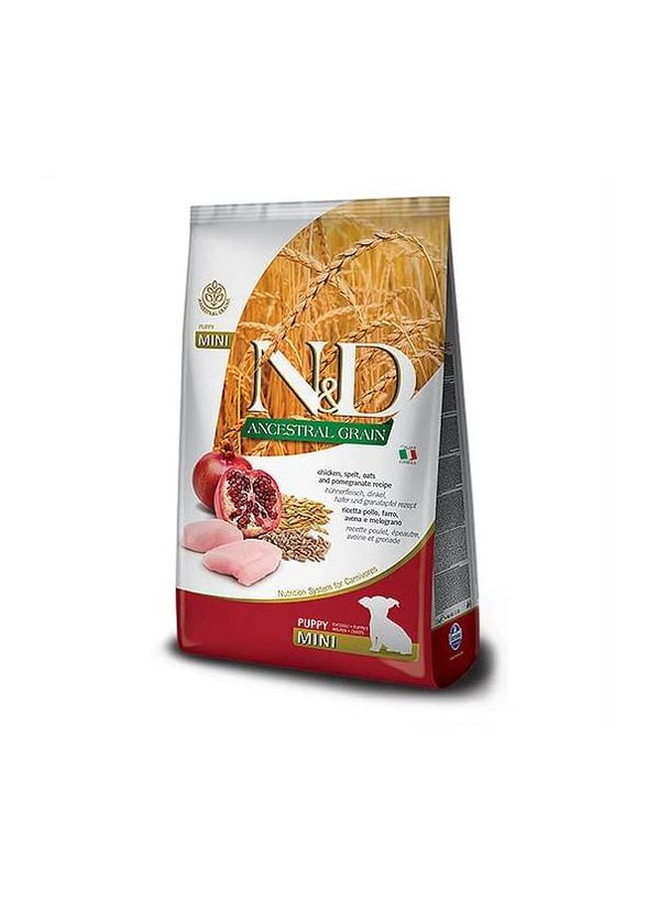 Низькозерновий сухий корм для цуценят дрібних порід з куркою та гранатом 800 г (8010276021915) Farmina (316523613)