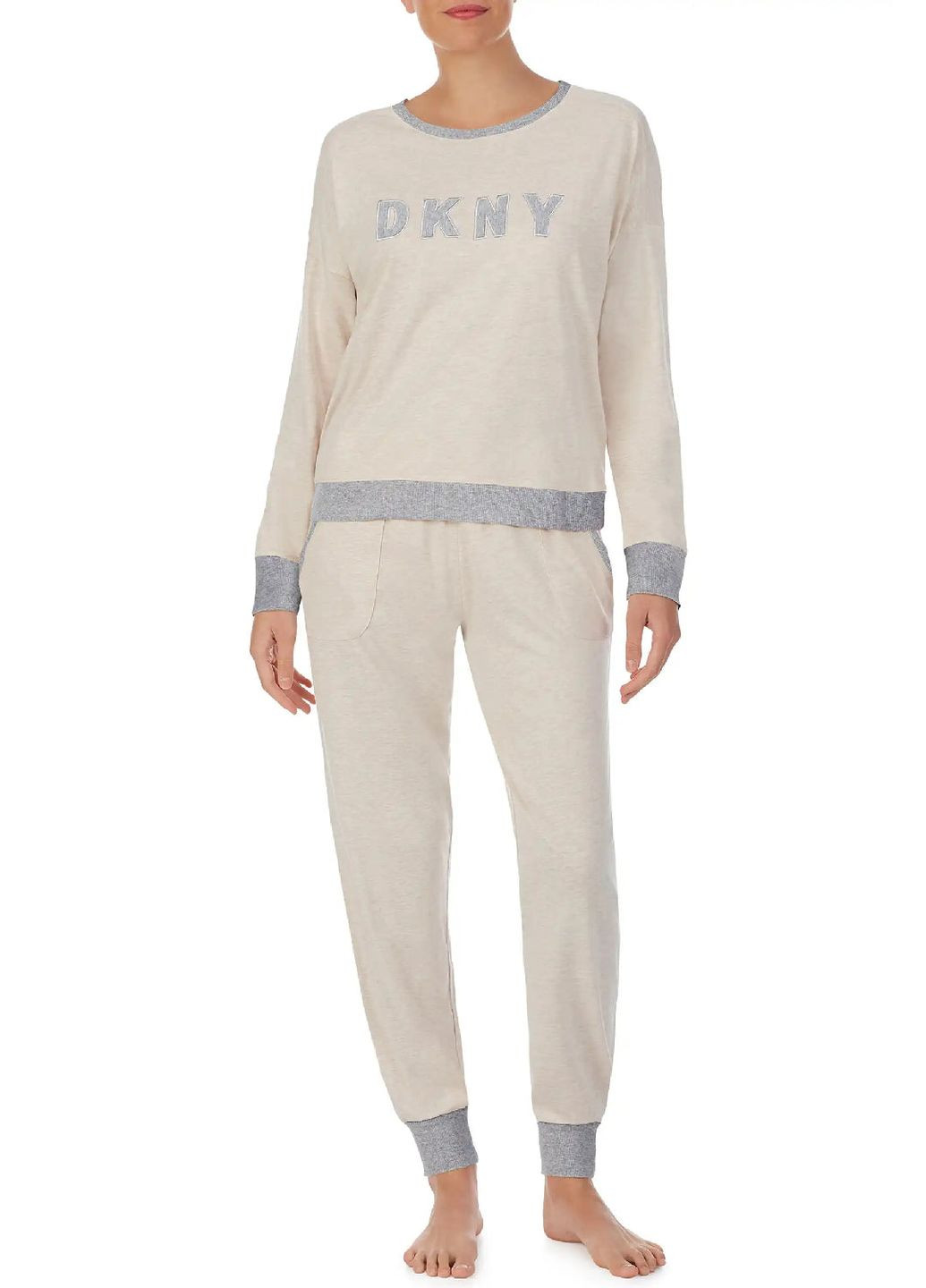 Світло-бежевий демісезонний трикотажний комплект DKNY YI2919259/254 New Signature heather
