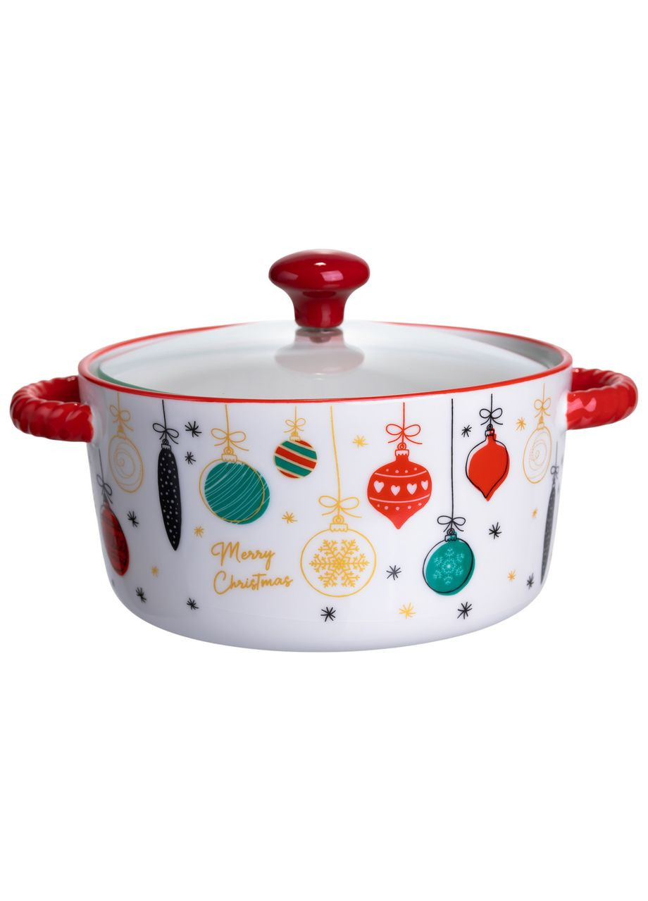 Супниця порцелянова Merry Christmas новорічна 800 (мл) з кришкою FM-CS-9B Yiwu (370801121)
