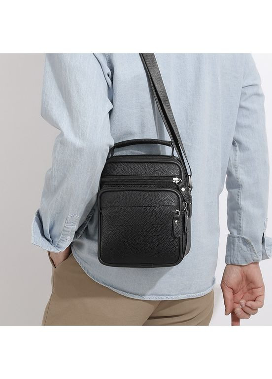 Чоловічі шкіряні сумки планшет 17х21х9, барсетка через плече з ручкою чорна 86802 Bexhill (346529050)