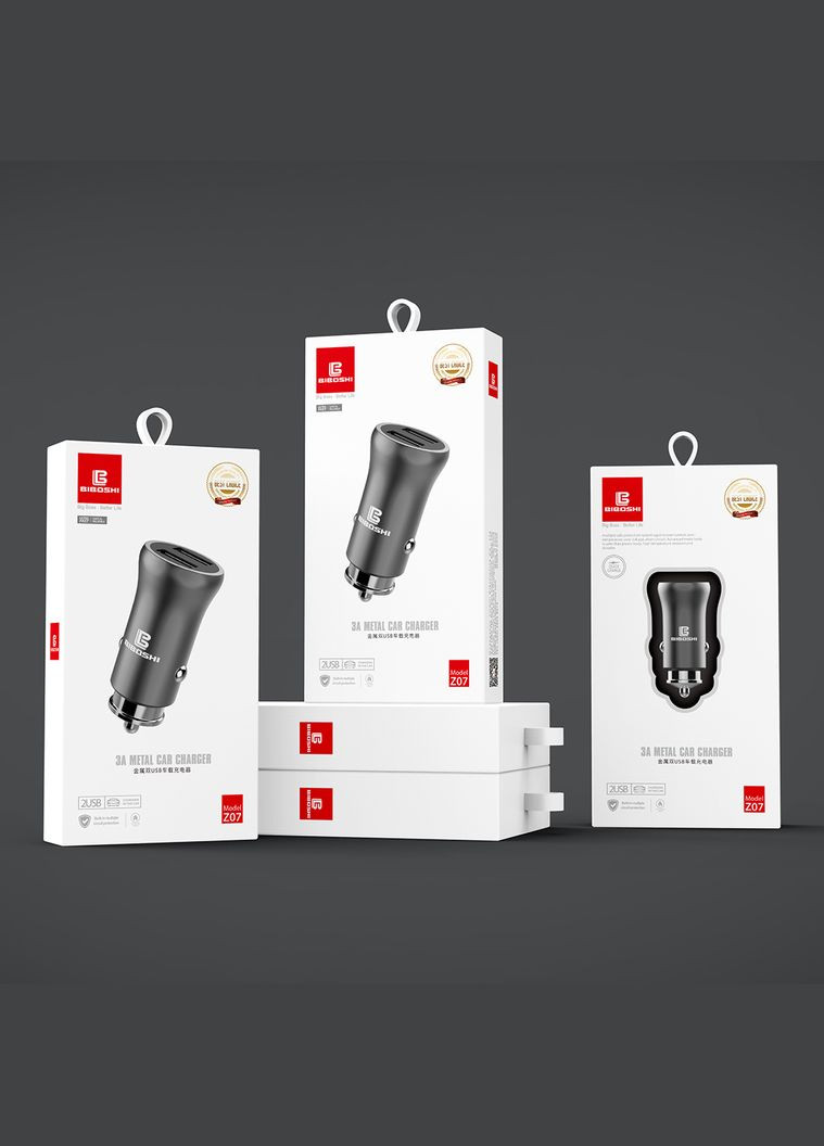 Автомобильное зарядное устройство для Z07 2 USB 3.1A silver Biboshi (322818967)