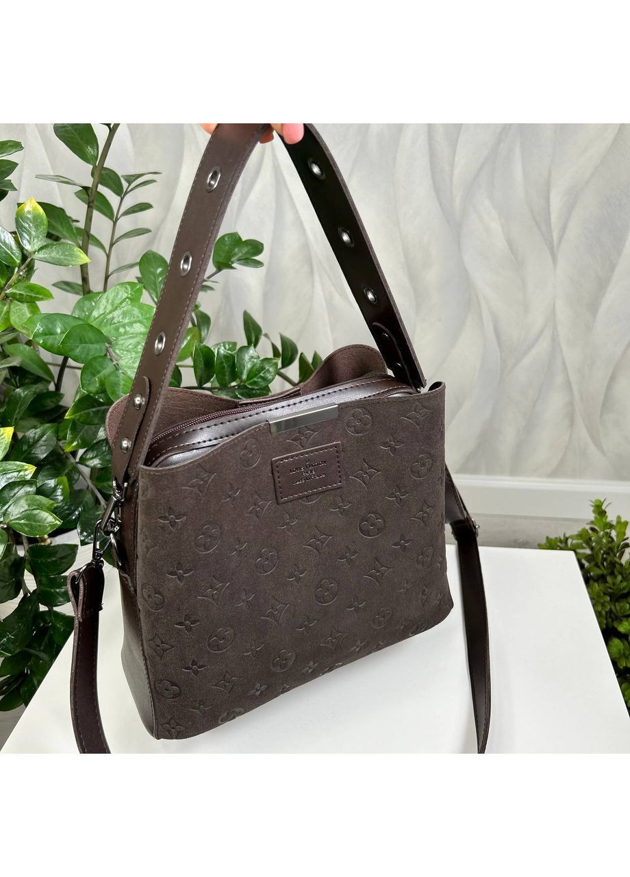 Жіноча сумочка з натуральної замши+еко шкіра No Brand (364122701)