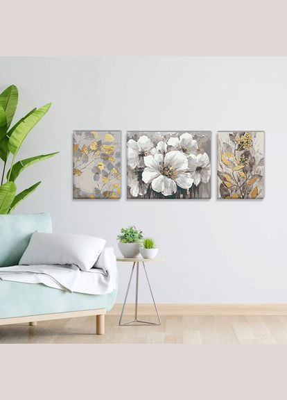 Набір картин за номерами з металевими фарбами Мерехтливий сад (ITR-017) 3 шт в наборі Riviera Blanca (303135544)