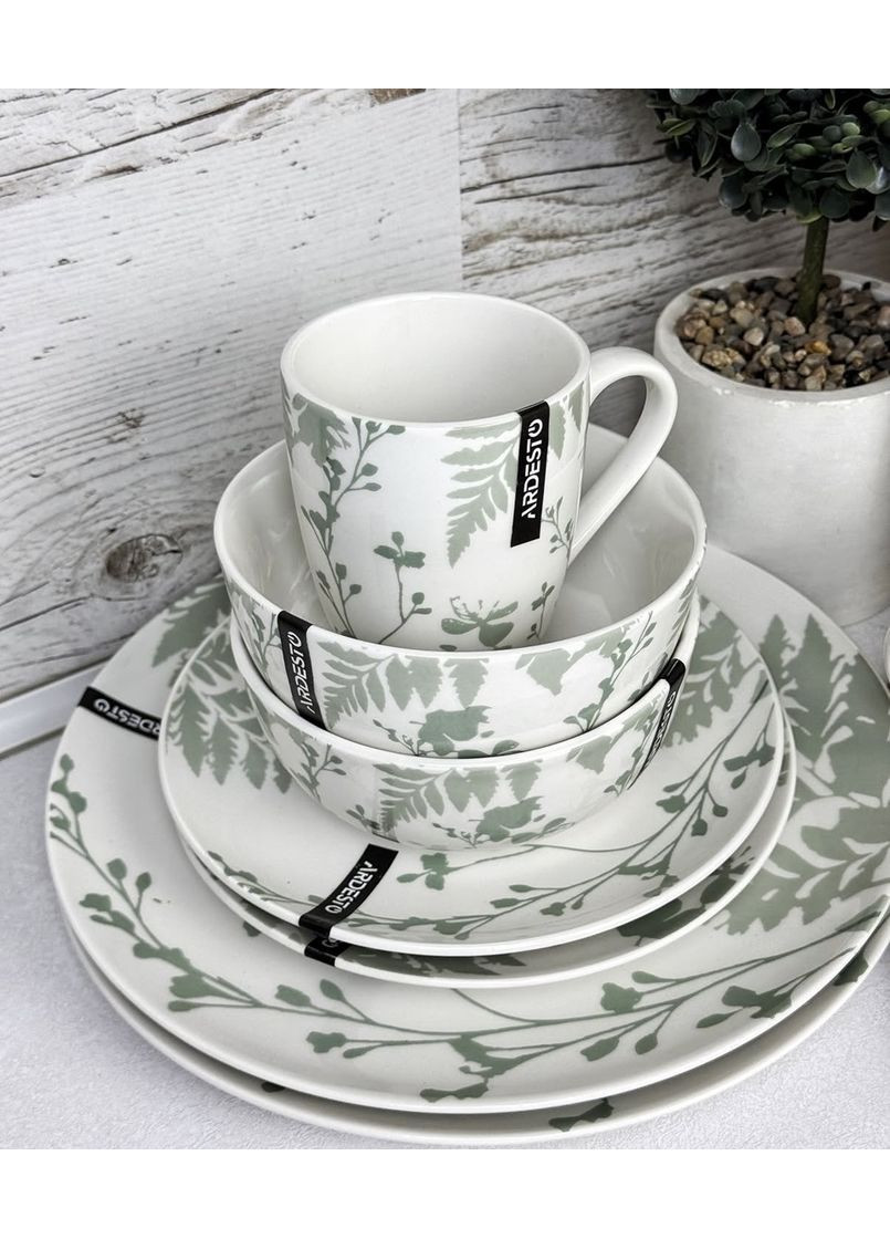 Сервиз столовый Capri AR0024CWG 24 предмета зеленый Ardesto (350934807)