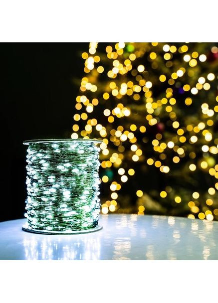 Гірлянда Краплі Роси 120 метрів 1200 лампочок Холодний білий колір Зелений провід Yalunka Tobi (349451434)