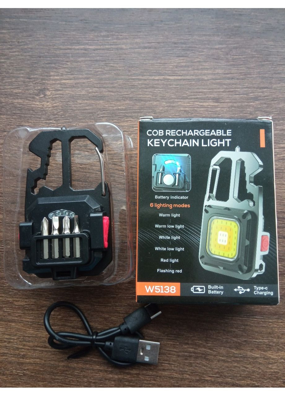 Світлодіодний портативний Led ліхтарик на акумуляторі, карабін,брилок DF (365963609)