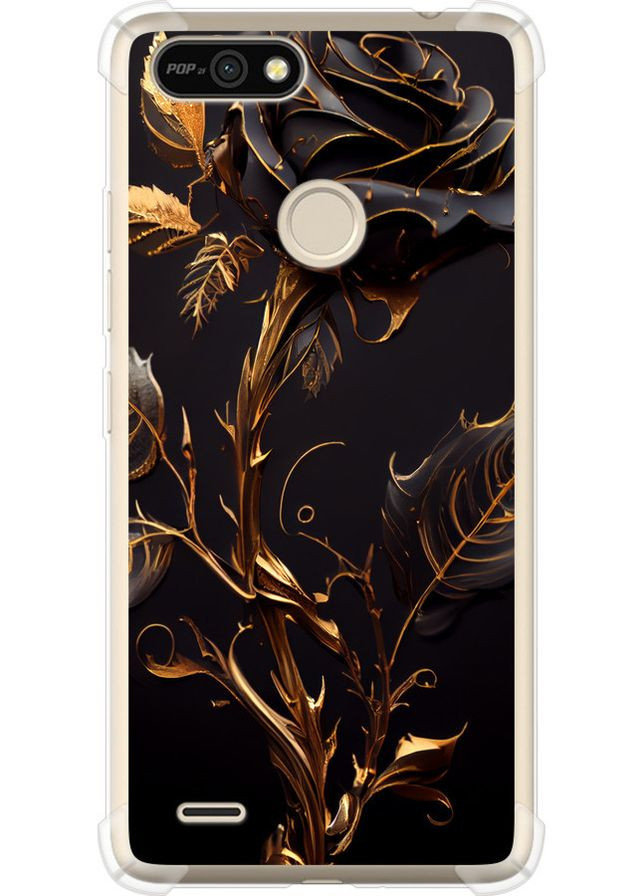 Силіконовий протиударний с посиленими кутами чохол 'Троянда 3' для Endorphone Tecno Pop 2F B1F (267499990)