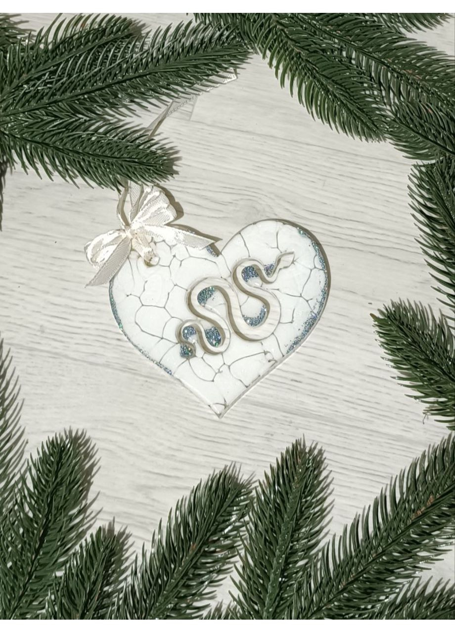 Новогодняя игрушка из эпоксидной смолы ручной работы Змея в сердце Hand Made (365722494)