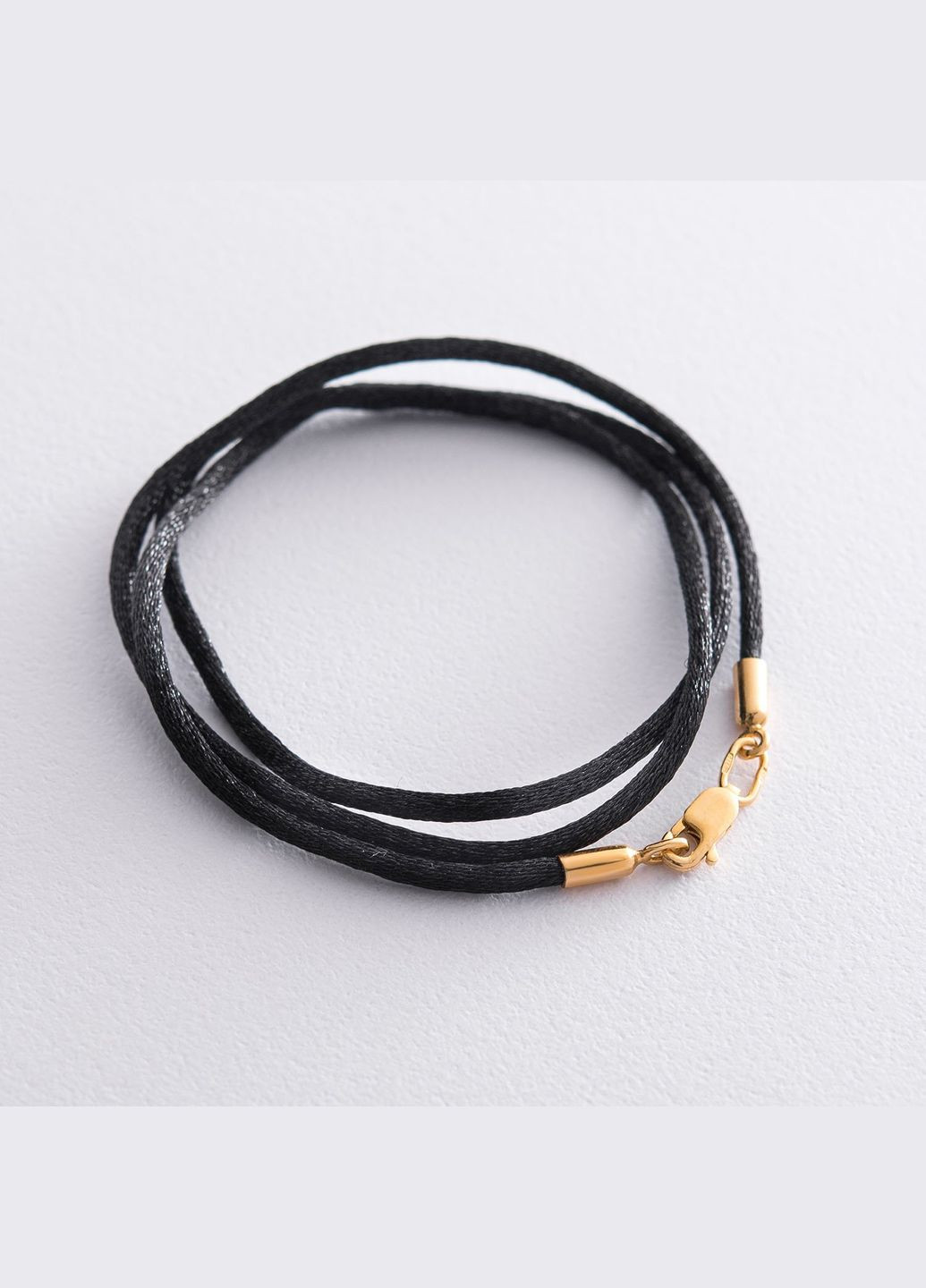 Черный шнурок с серебряной позолоченной застежкой (2 мм) 18694 35 Oniks (264025442)