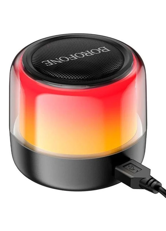 Портативна колонка BP12 Colorful для ПК 2×5 Вт Bluetooth/AUX/USB, LED-підсвітка Black Borofone (402621422)