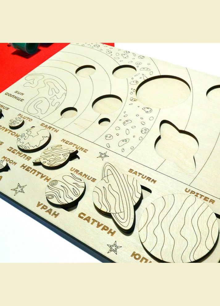 Дитячий сортер "Сонячна система". Рамка вкладиш для вивчення будови сонячної системи (астрономія). No Brand (301482662)