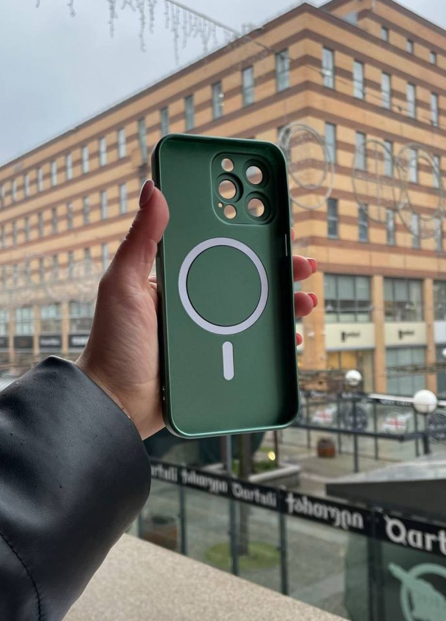 Силіконовий чохол для iPhone 13 Pro Max Pine Green MagSafe / Айфон 13 Про Макс зелений з магсейф No Brand (299153279)
