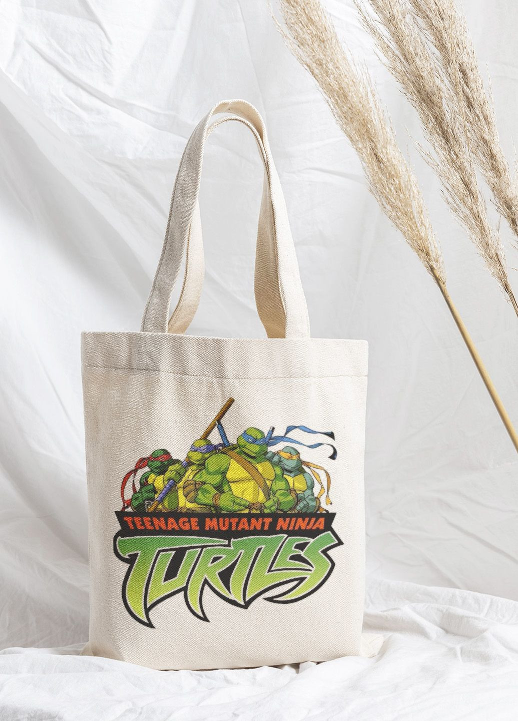 Эко сумка Мерч Крафт Дизайн 34х38см ручка 60см с принтом Ракушки ниндзя 02 No Brand шопер (297714427)