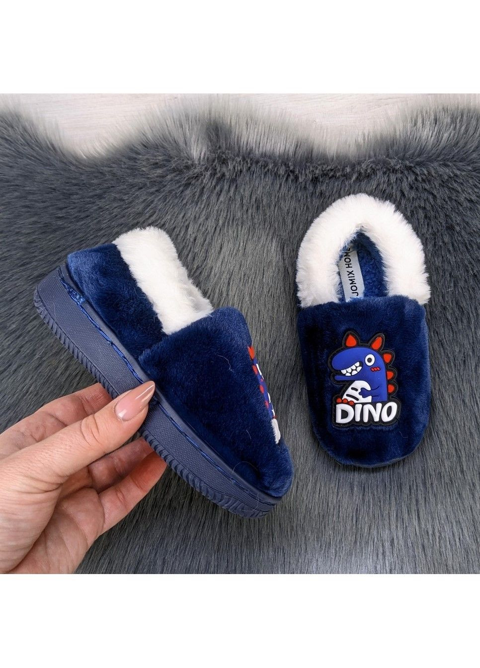 Синие тапочки детские теплые Jomix