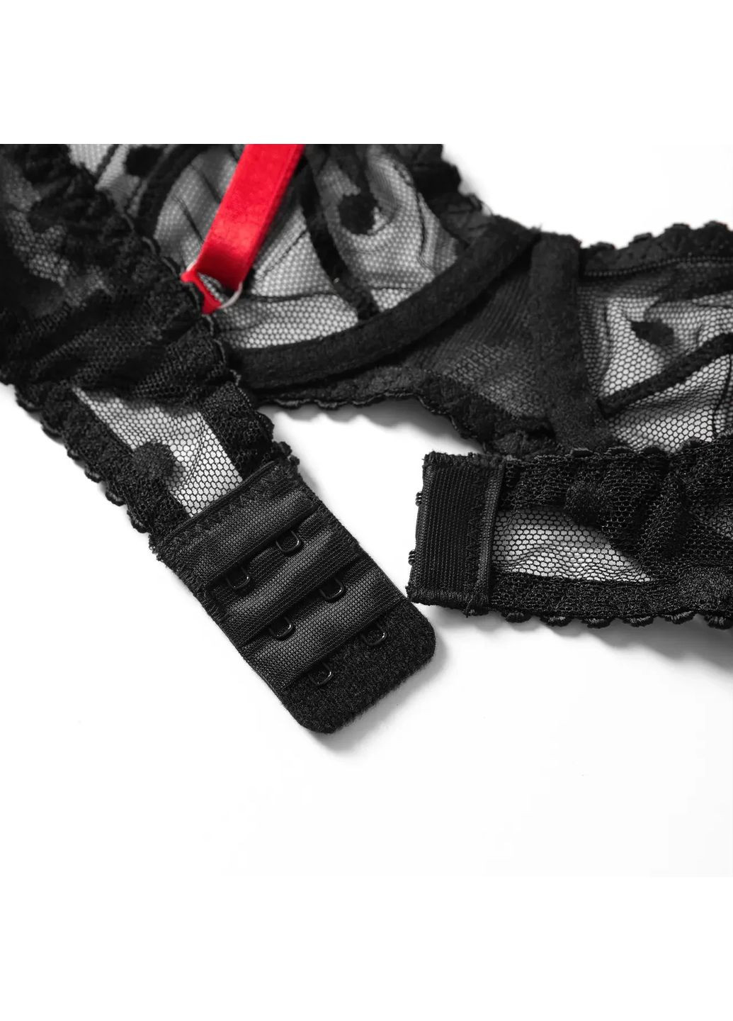 Чорний демісезонний мереживний комплект із поясом. мереживна спідня білизна прозора. сексуальна чорна жіноча білизна m No Brand