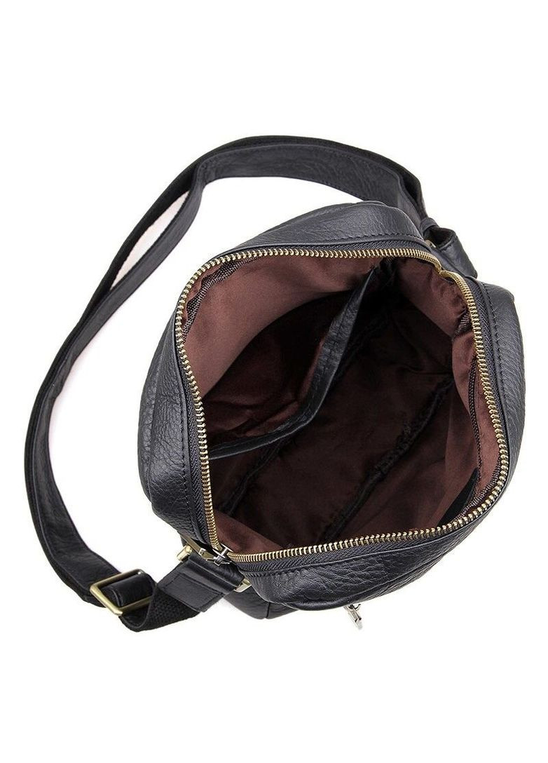 Шкіряна сумка крос боді чоловіча месенджер через плече чорна 14436 Vintage (329195315)