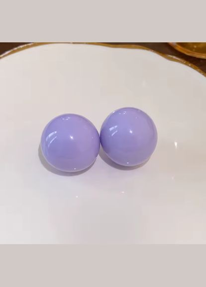 Женские сережки большие бусины Сиреневые No Brand (332180997)