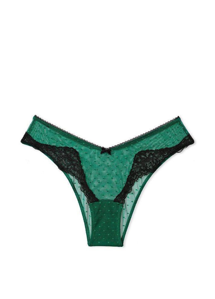 Женские трусики DREAM ANGELS Lace Brazilian M зеленые Victoria's Secret (282964821)