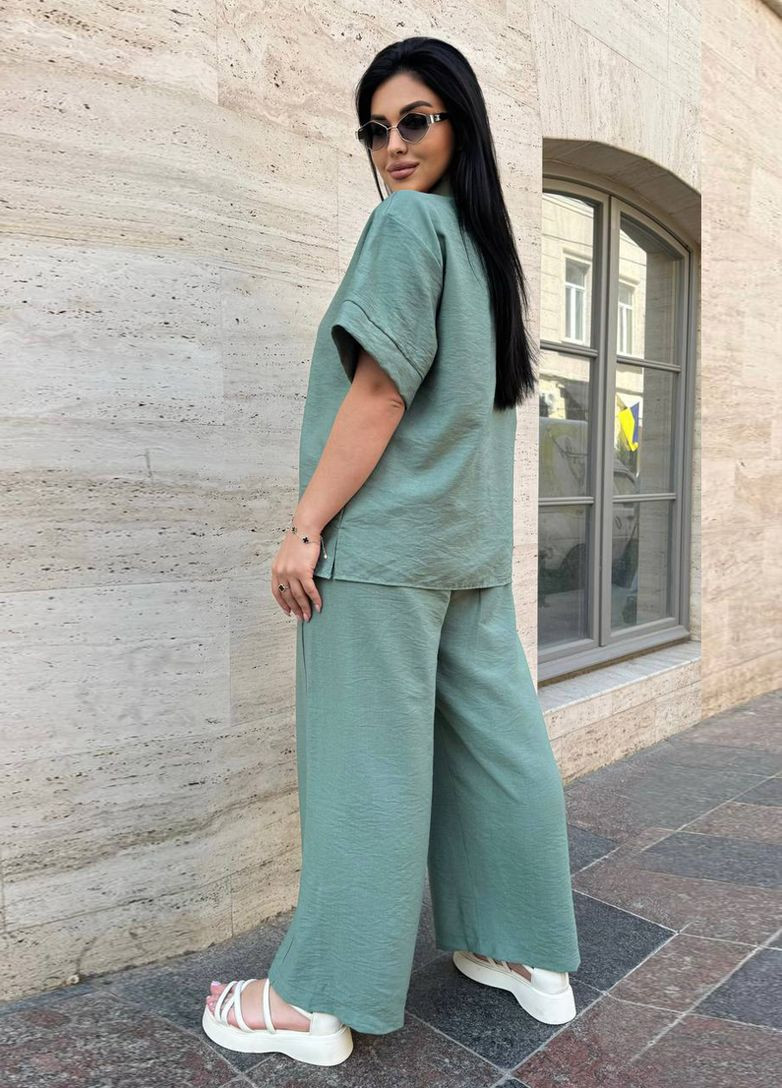 Легкий жіночий брючний костюм з поясом Modena (294912573)