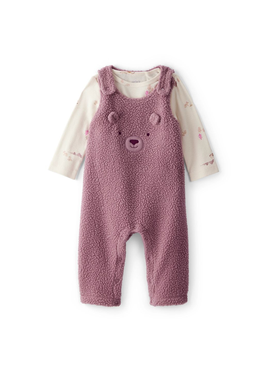 Рожевий зимній комплект 2в1 кофта, комбінезон для дівчинки 72-76 см (1u015610_12m) Carter's