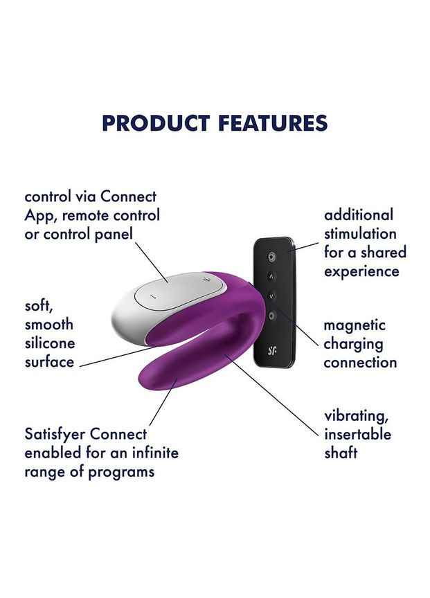 Вибратор для пар с фирменным пультом управления DOUBLE FUN VIOLET Satisfyer (347290302)