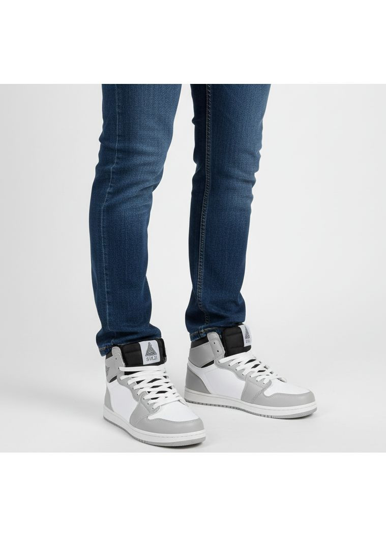 Серые зимние мужские зимние кроссовки бело-серые (hb480-8) 43 Stilli