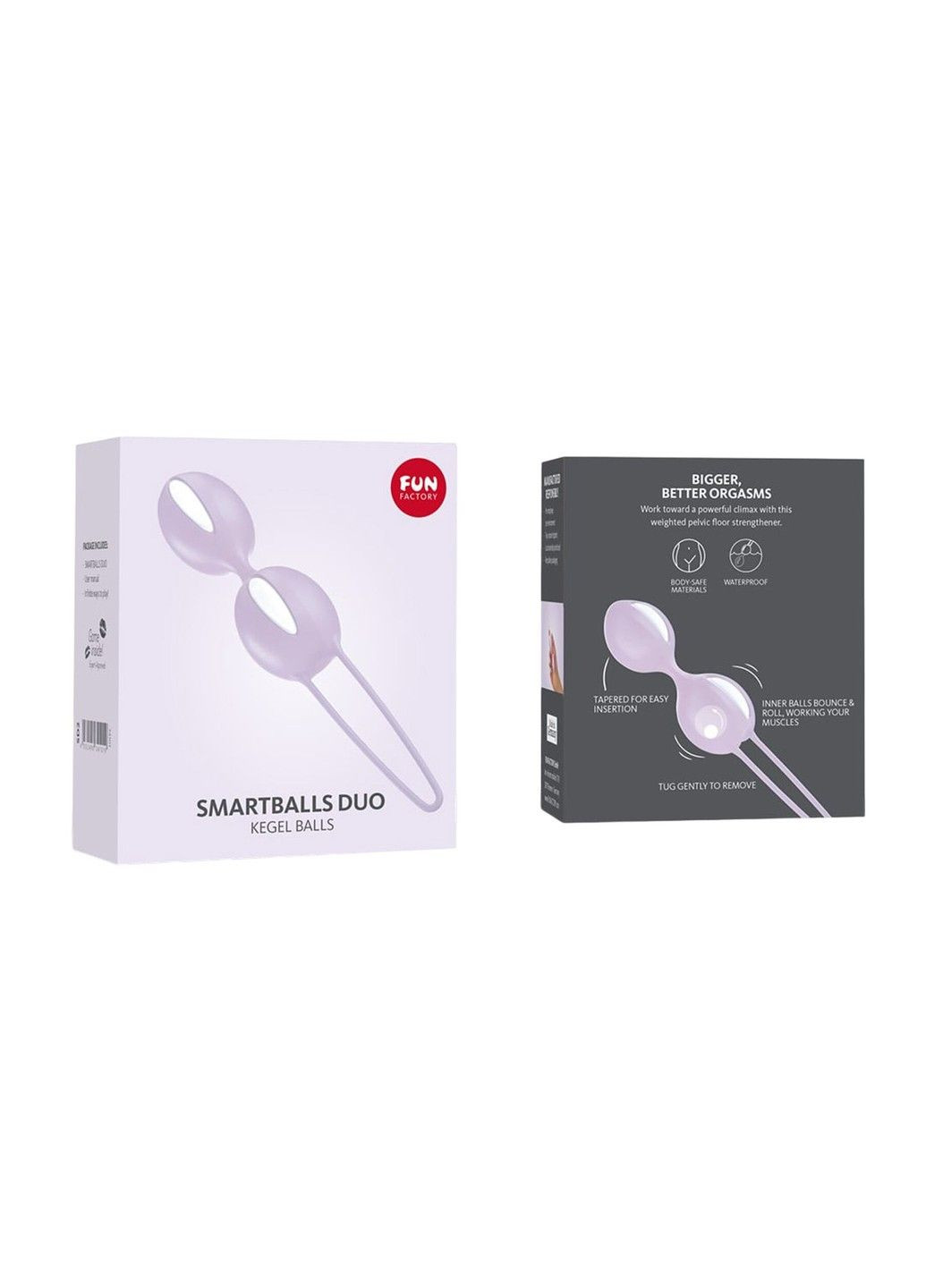 Вагінальні кульки SMARTBALLS DUO бузково білі 2 шт діаметр 3 2 та 3 6 см тренажер Fun Factory (314871663)