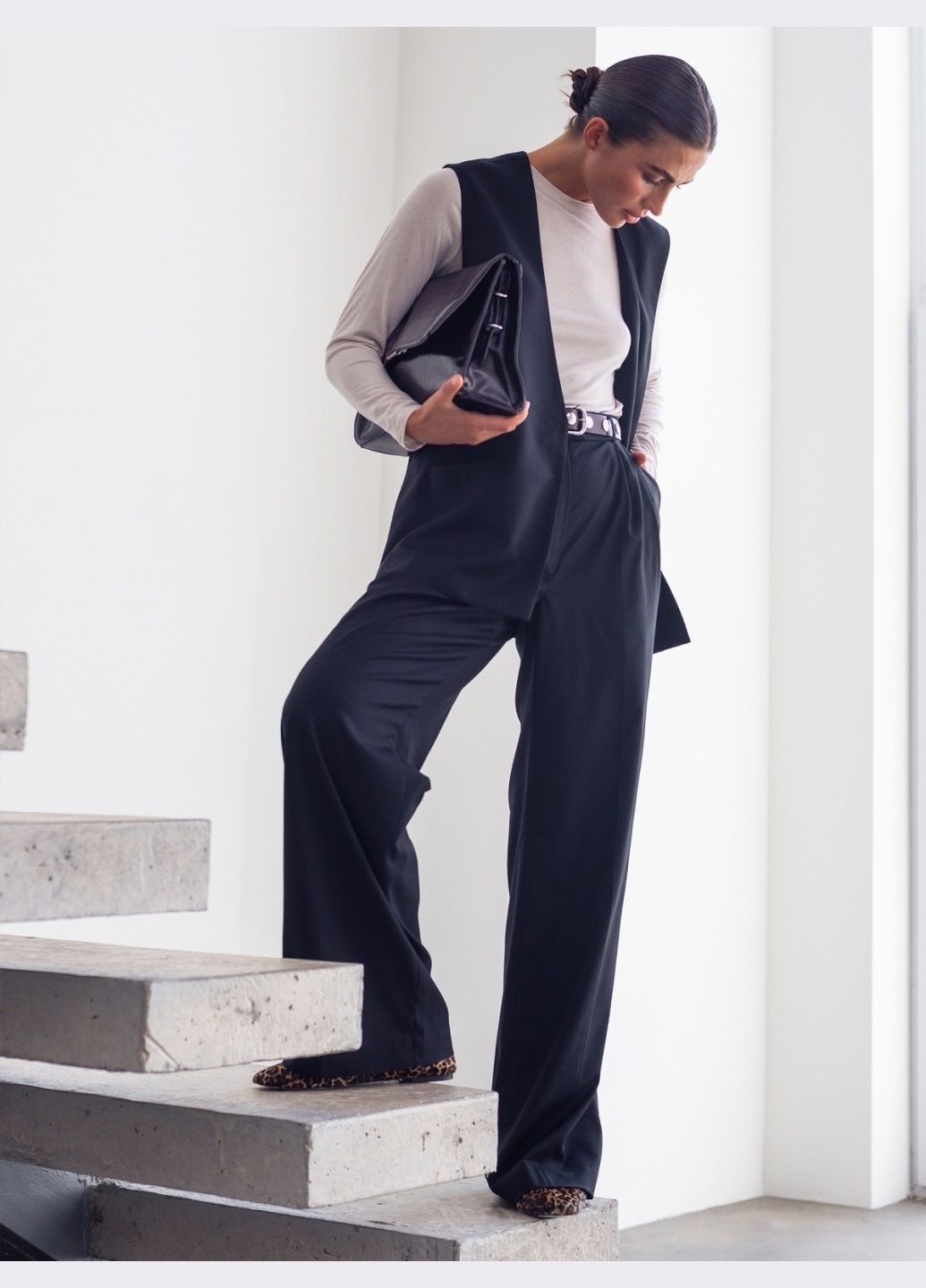 классические чёрные брюки на молнии Dressa (304610233)