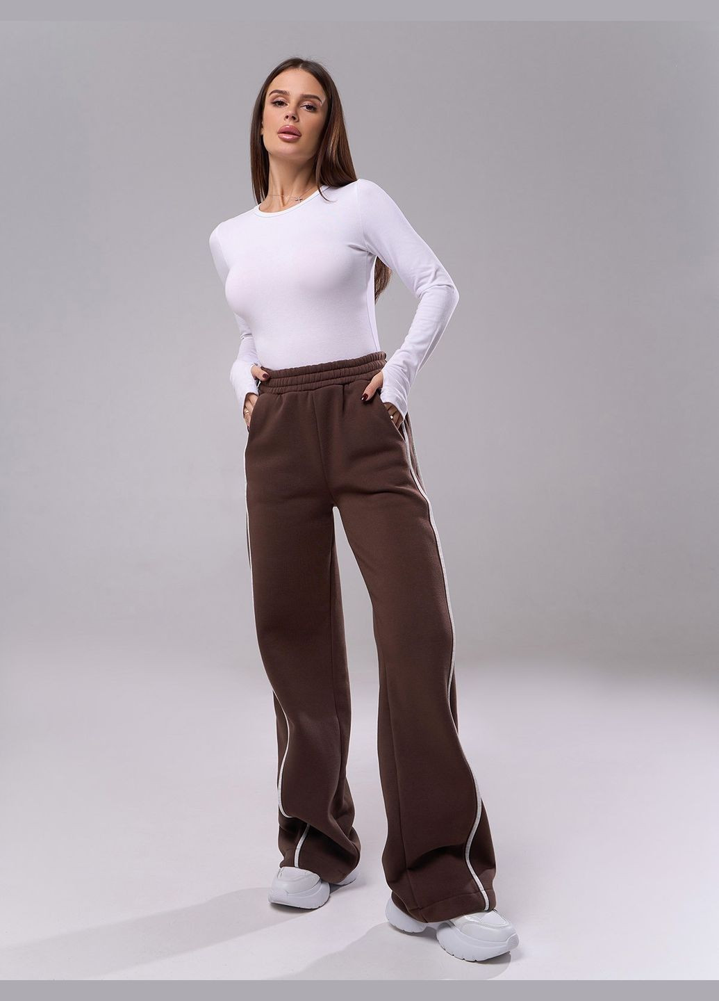 Трендові утеплені штани з тасьмами No Brand (314894603)