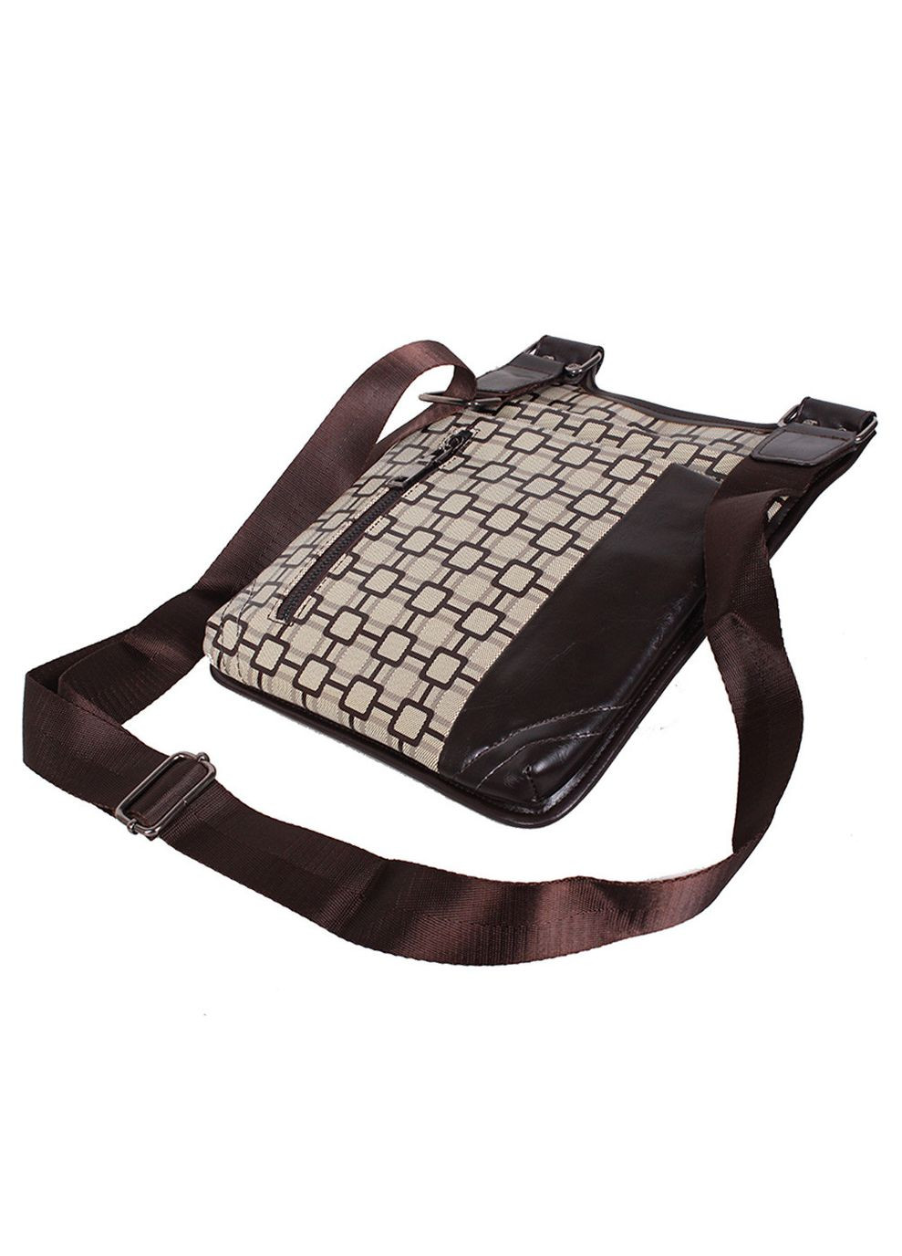 Мужская сумка из кожзама 303805 коричневая No Brand (370848314)