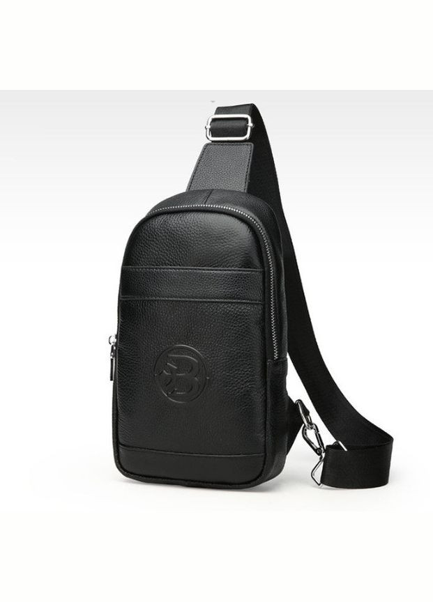 Чоловіча шкіряна сумка-слінг на груди, стильна барсетка кроссбоді чорна (sku_728Р) No Brand (346078152)