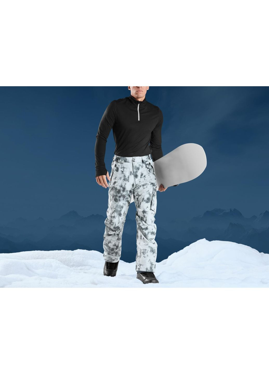 Горнолыжные брюки Freeride мембранные (3000мм) для мужчины THERMOLITE® EcoMade 458401 52(L) Crivit (356006727)