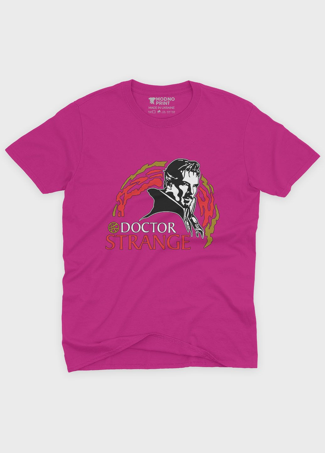Розовая демисезонная футболка для девочки с принтом супергероя - доктор стрэндж (ts001-1-fuxj-006-020-002-g) Modno